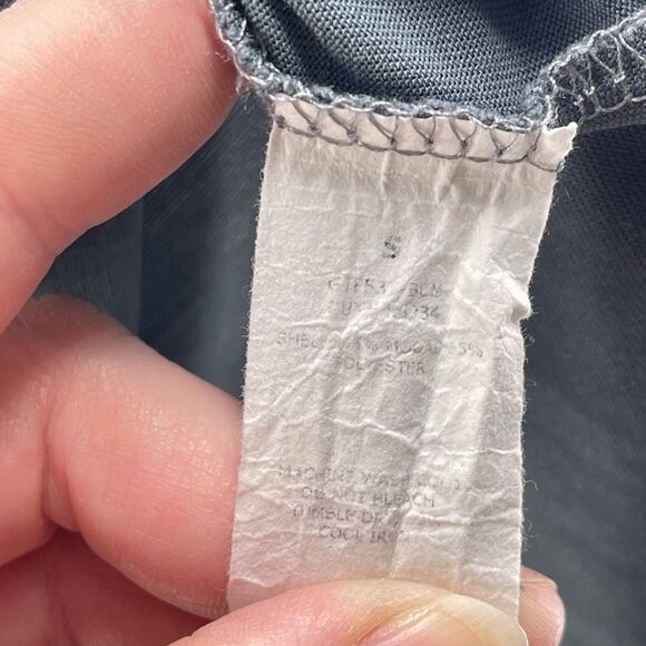 Green Envelope Women's Blouse Cold Shoulder Tie Sleeve Stretch Gray Size Small - Picture 3 of 9